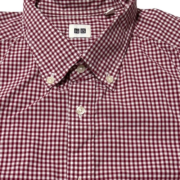 Uniqlo Men’s Button Down Shirt M Gingham Check Long Sleeve - Picture 10 of 15